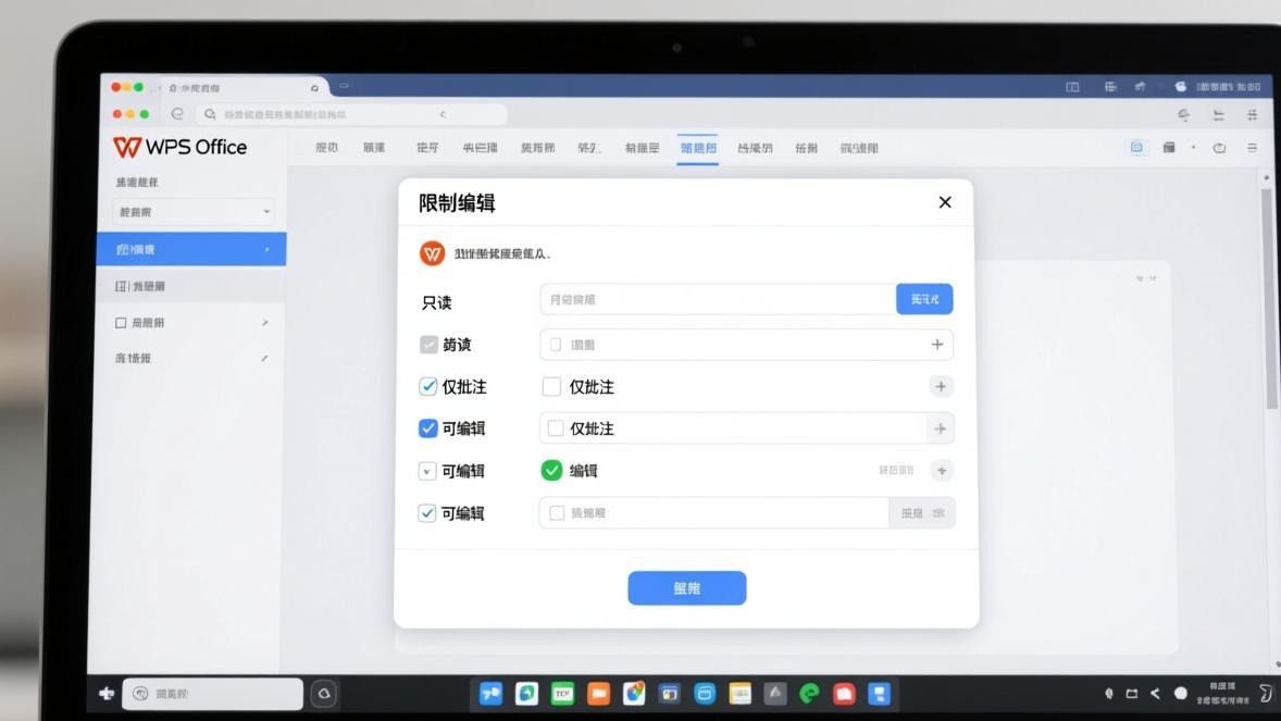 WPS文档权限设置面板