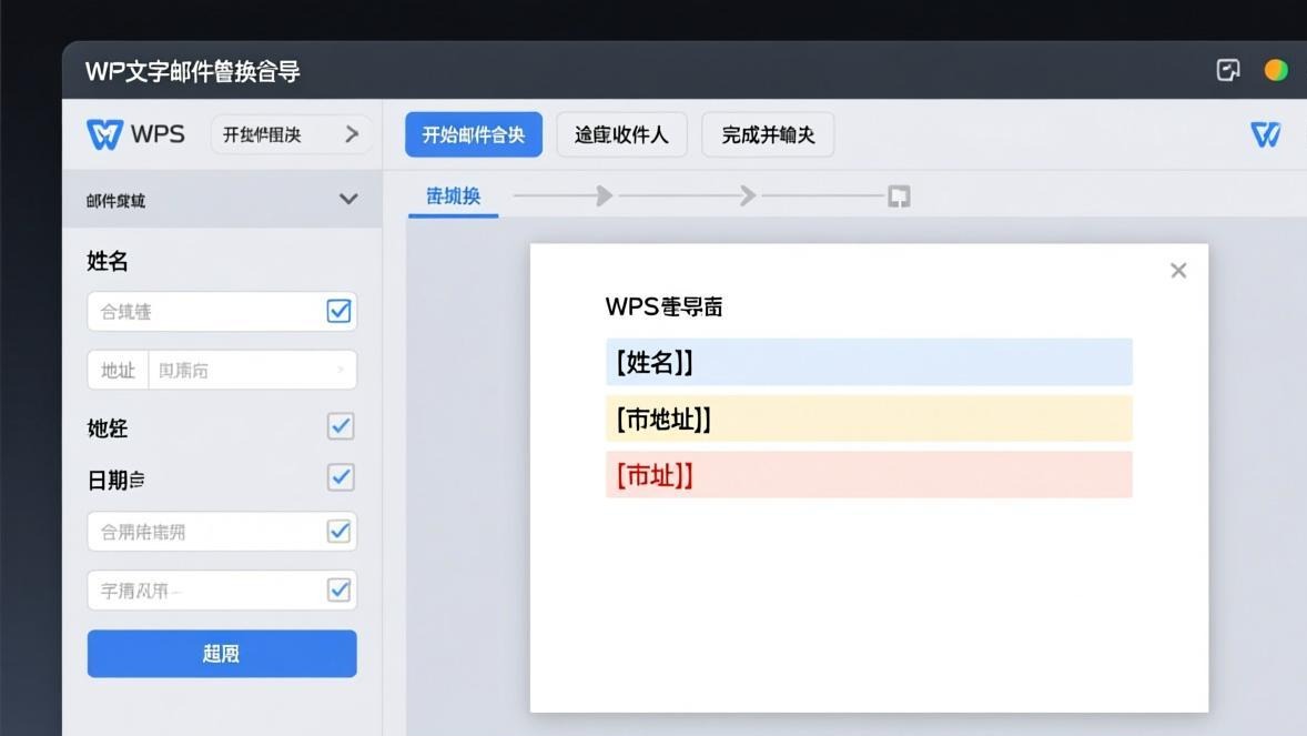 WPS邮件合并功能教程：批量生成信封、证书、标签完整指南（2026）