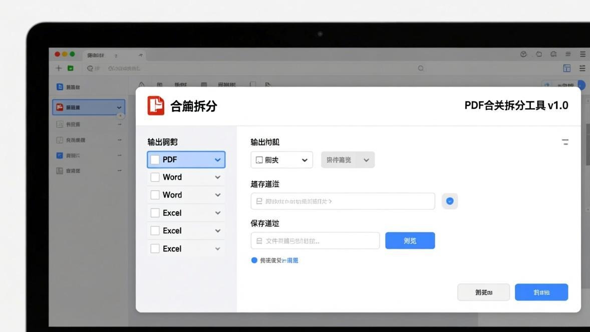 PDF合并拆分设置选项界面