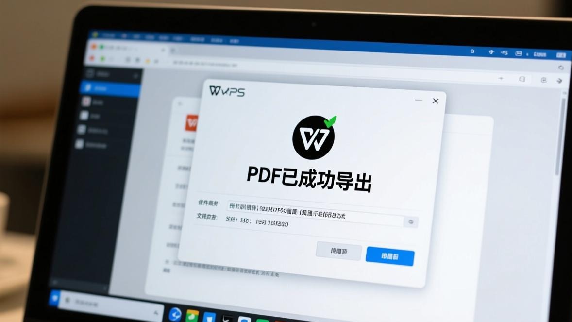 WPS演示导出PDF完成提示界面