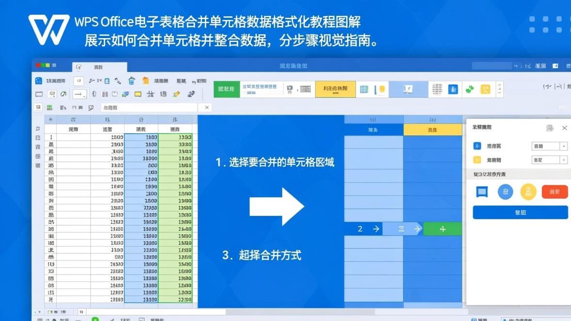 WPS跨越合并操作示意