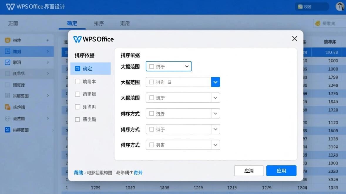 WPS表格多级排序对话框