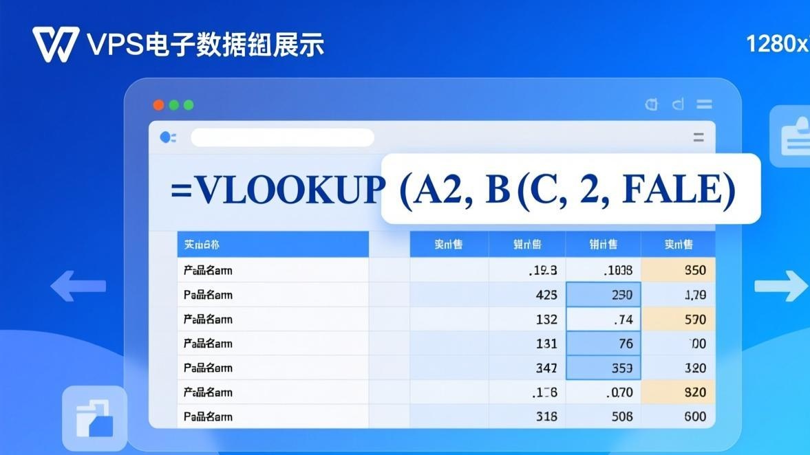 WPS表格VLOOKUP函数完整教程：从入门到精通，含错误排查与跨表查找