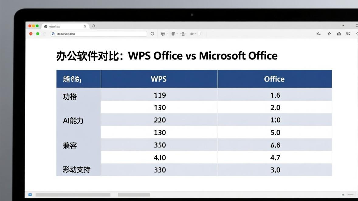 WPS Office与Microsoft Office详细对比表格
